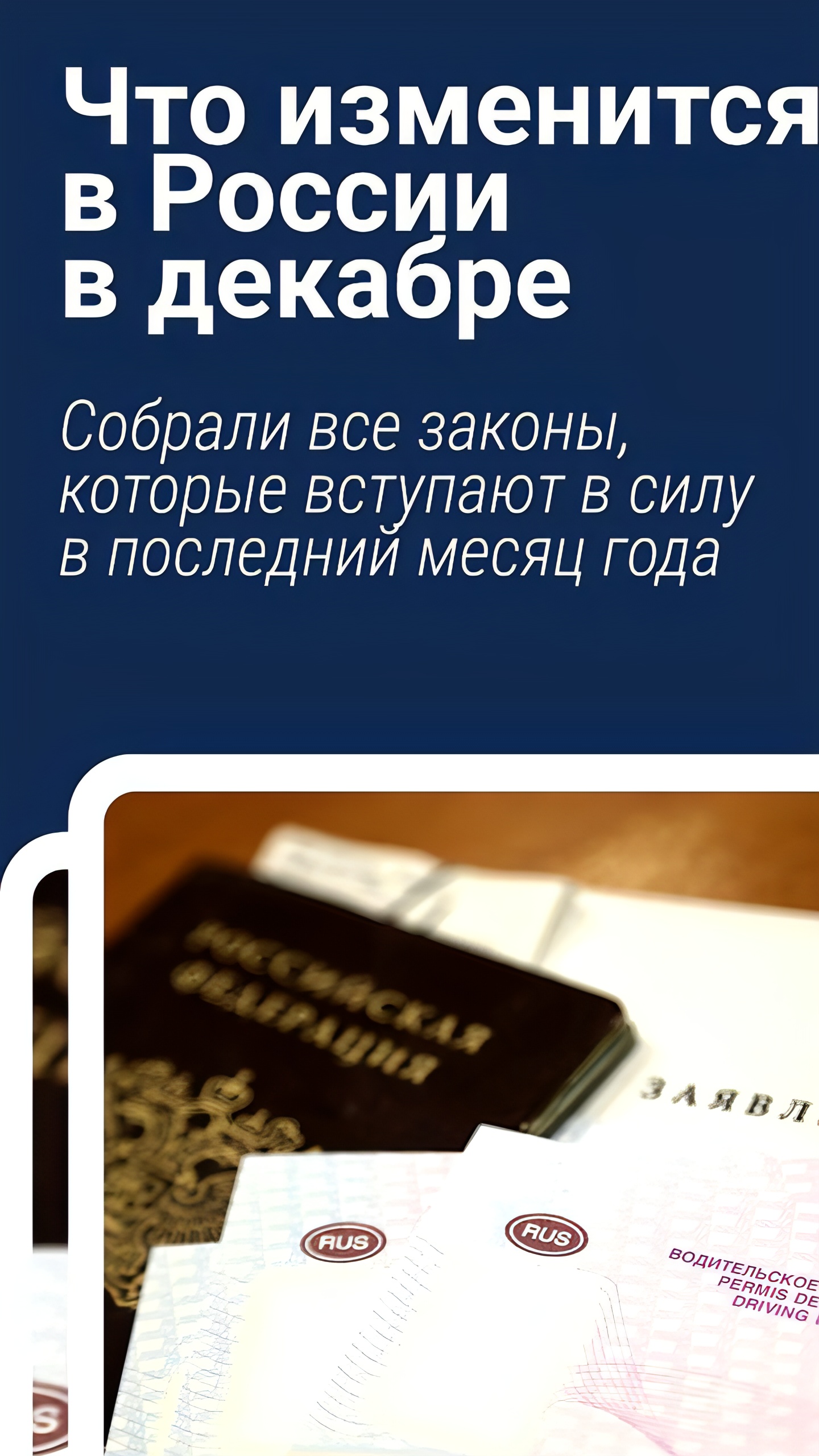 Новые законы декабря: изменения в субсидиях, штрафах и получении прав