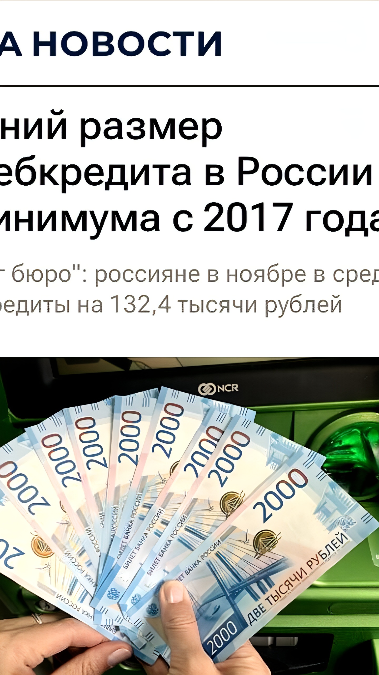 Снижение потребкредитов в России: ноябрьский минимум за 7 лет