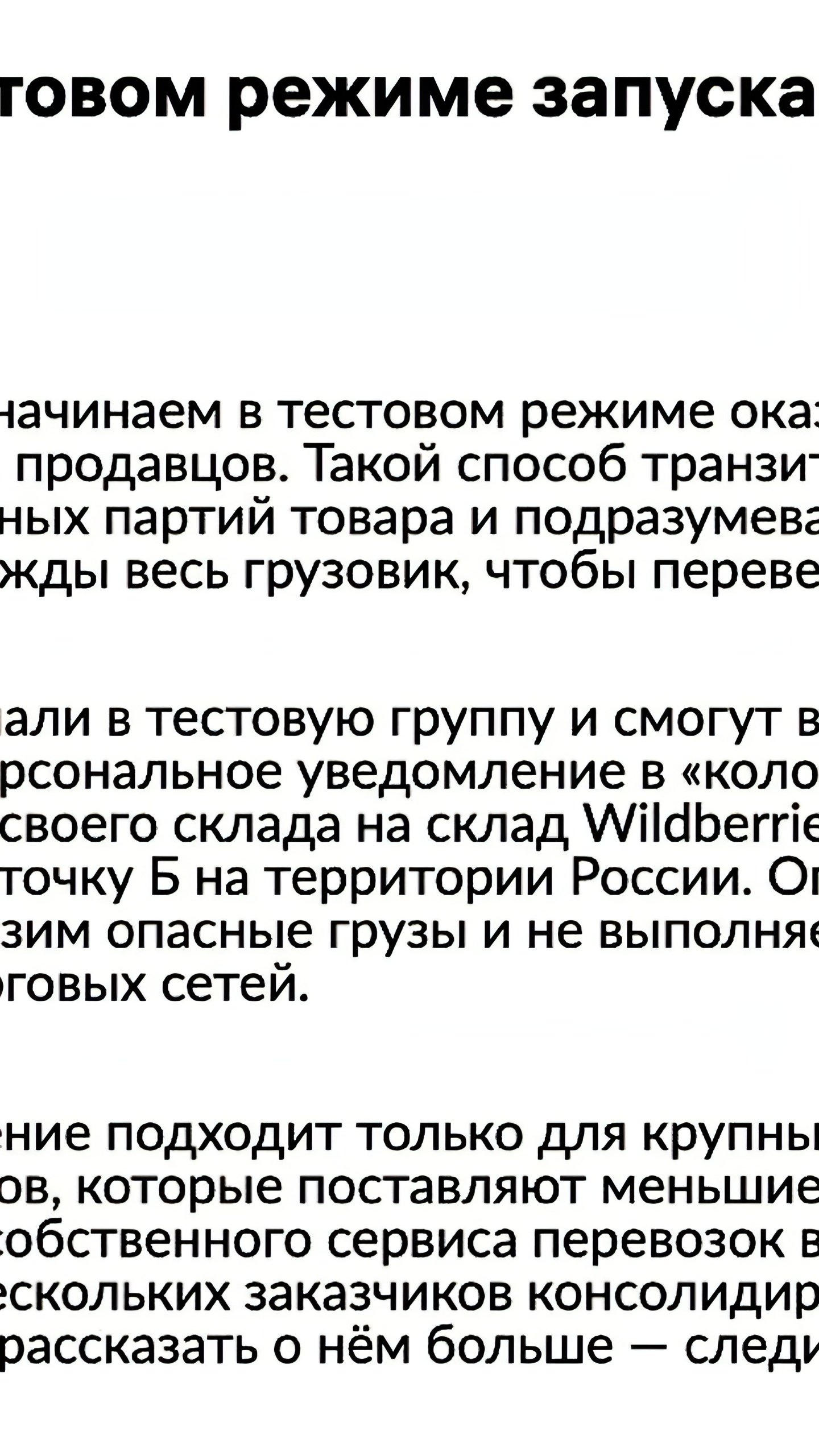 Wildberries и Russ запускают новую услугу Full Track Load для бизнеса