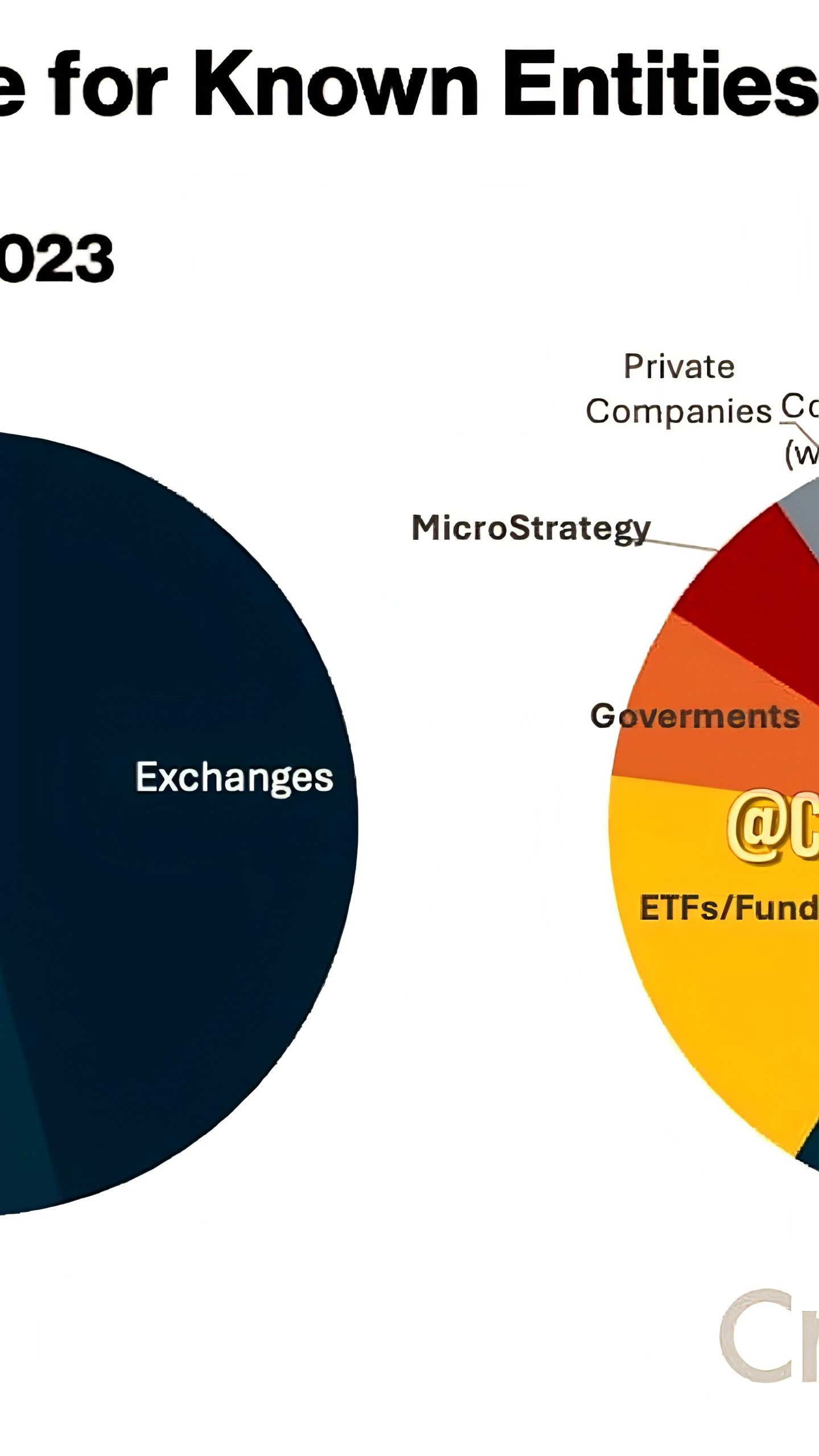 Увеличение доли BTC-активов у ETF, правительств и MicroStrategy до 31%