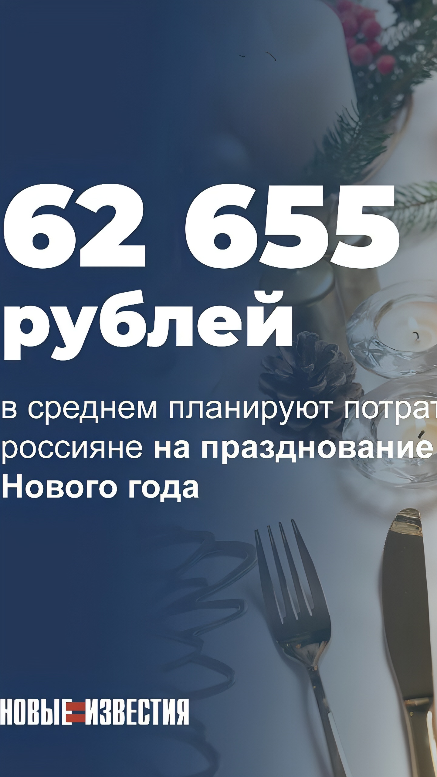 Россияне планируют потратить 62655 рублей на Новый год