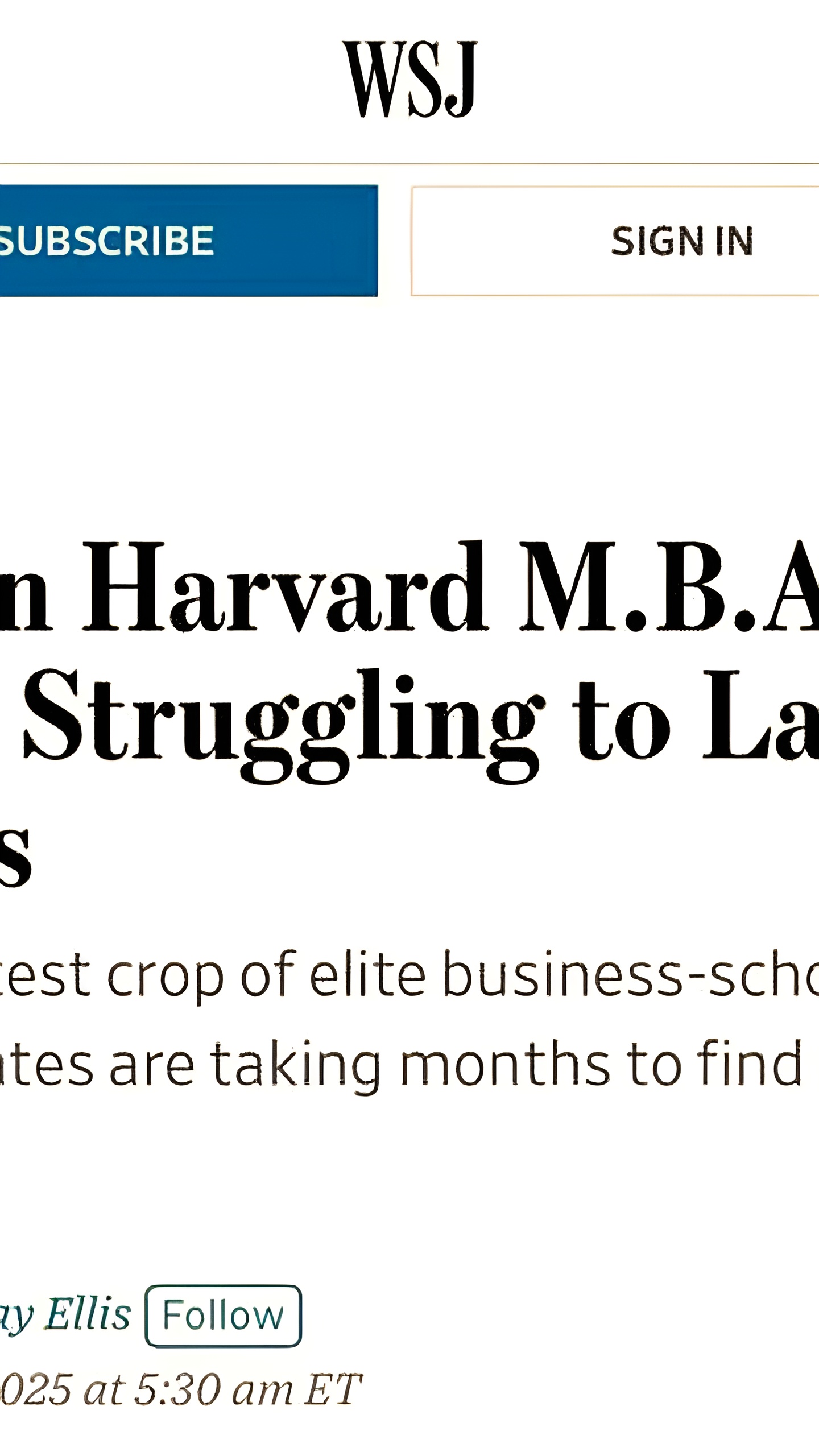 Выпускники MBA Гарварда сталкиваются с трудностями на рынке труда