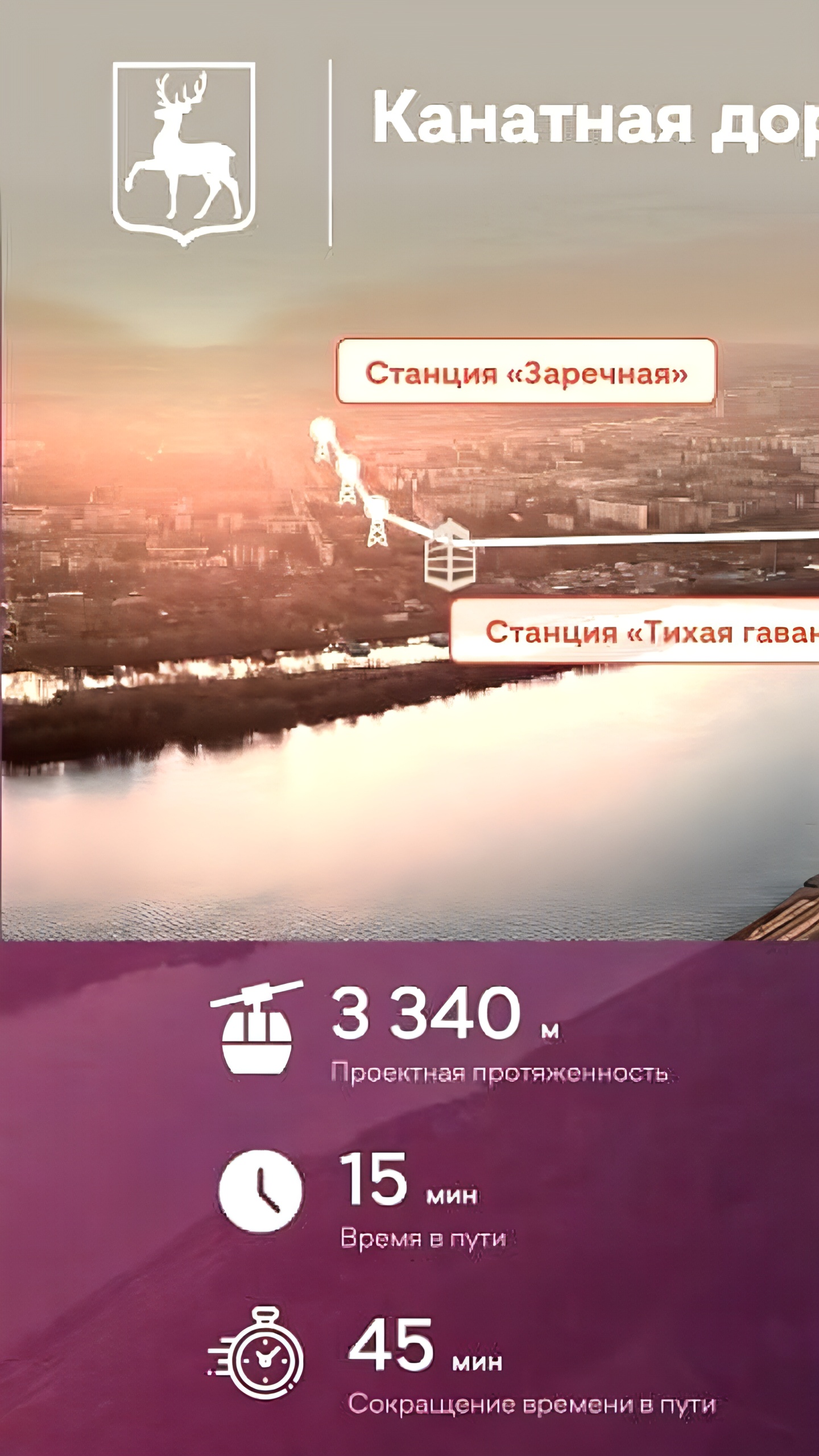 Строительство канатной дороги через Оку начнется во II квартале 2025 года