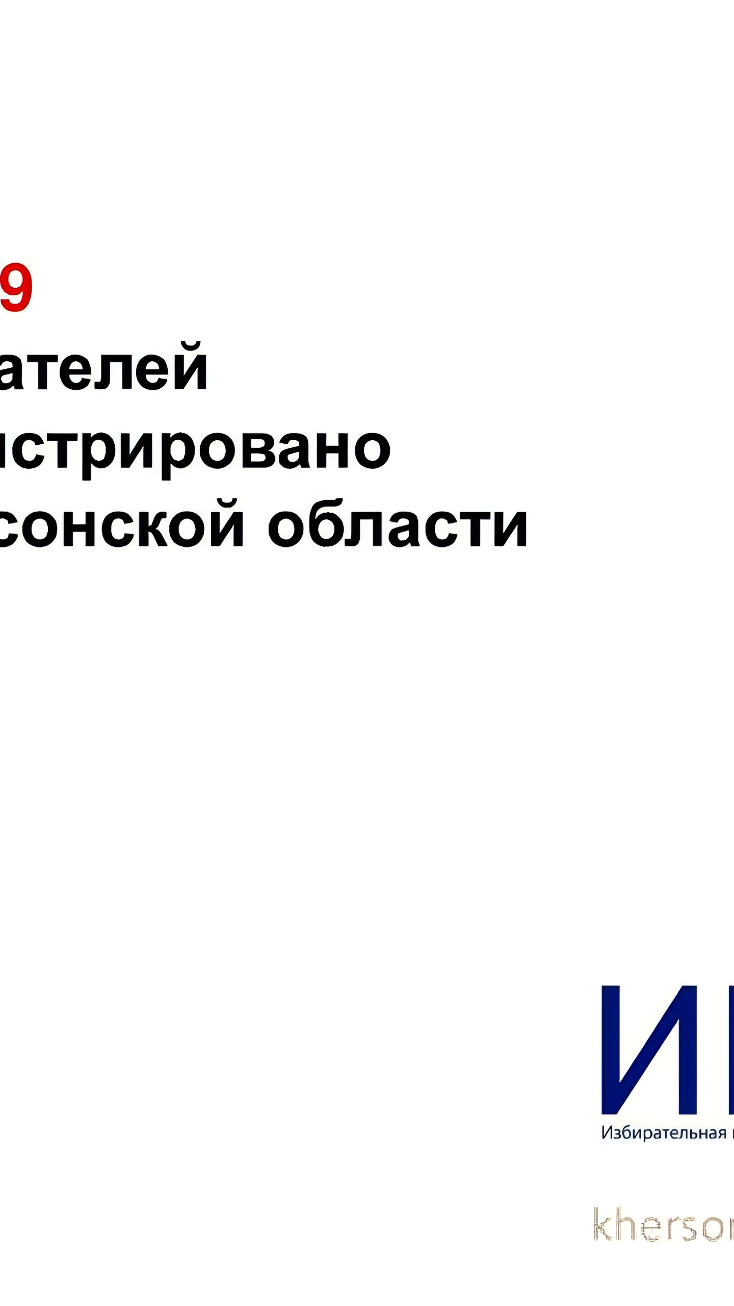 Численность избирателей в Херсонской области на 1 января 2025 года составила 381 319 человек