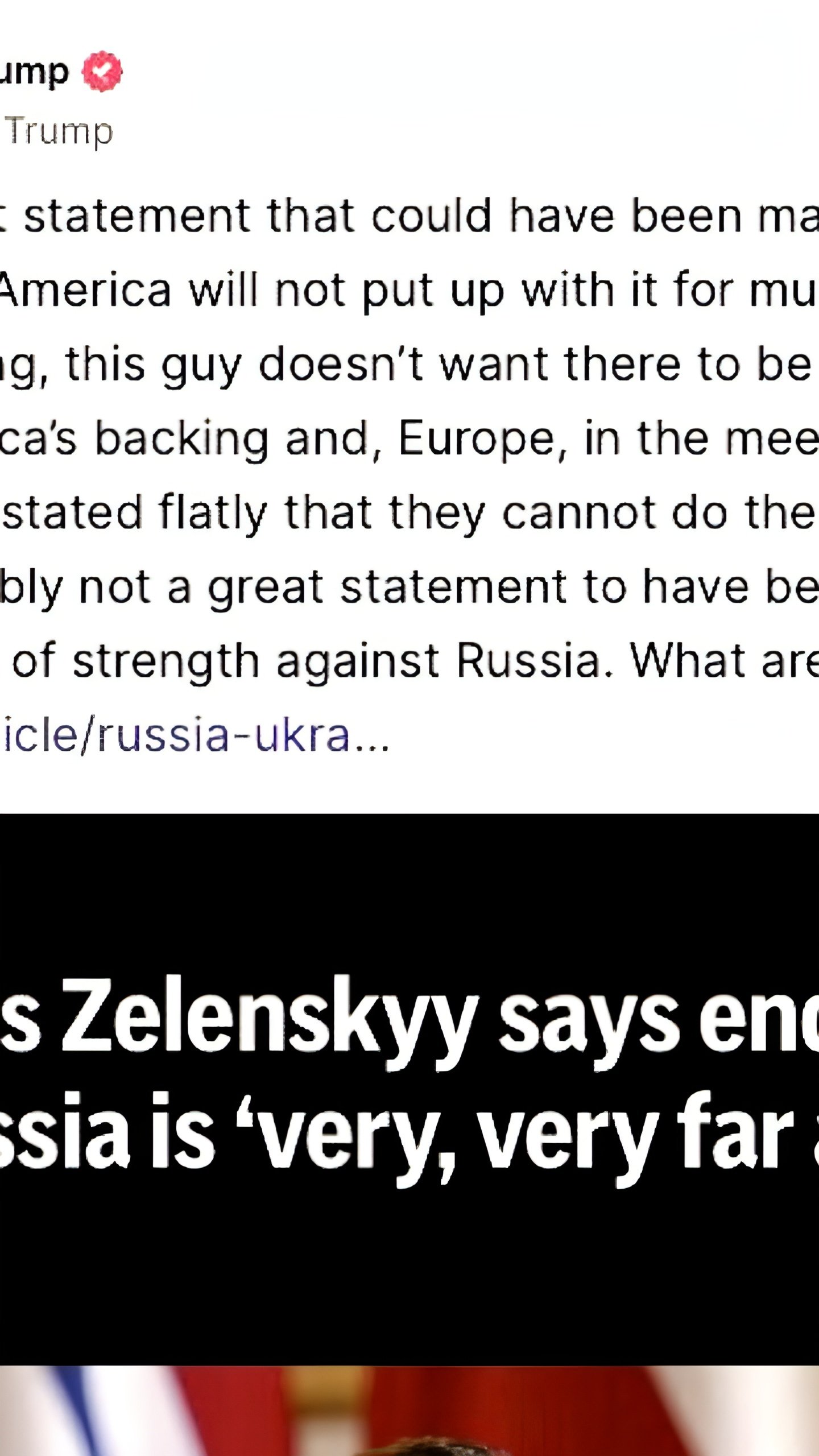 Трамп критикует заявление Зеленского о конфликте на Украине