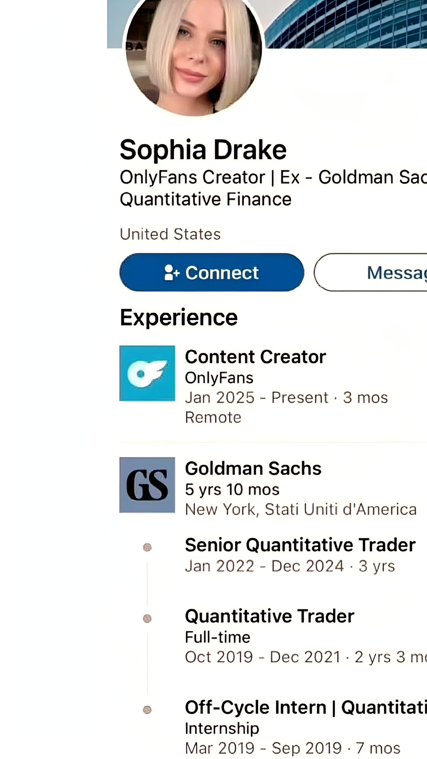 Трейдер Goldman Sachs переходит в мир OnlyFans