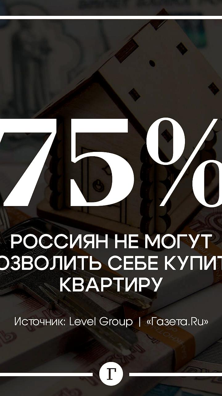 Опрос: 75% россиян не могут позволить себе купить квартиру