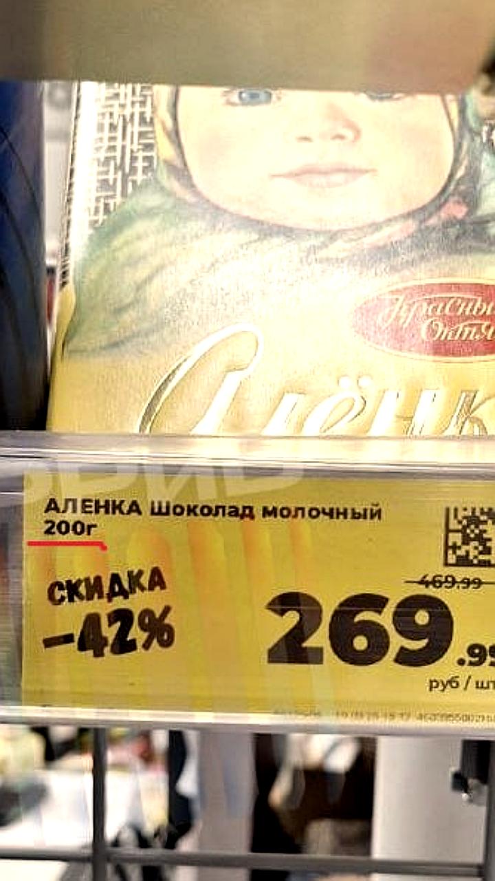 Шоколад 'Россия - щедрая душа' подорожал и уменьшился в весе