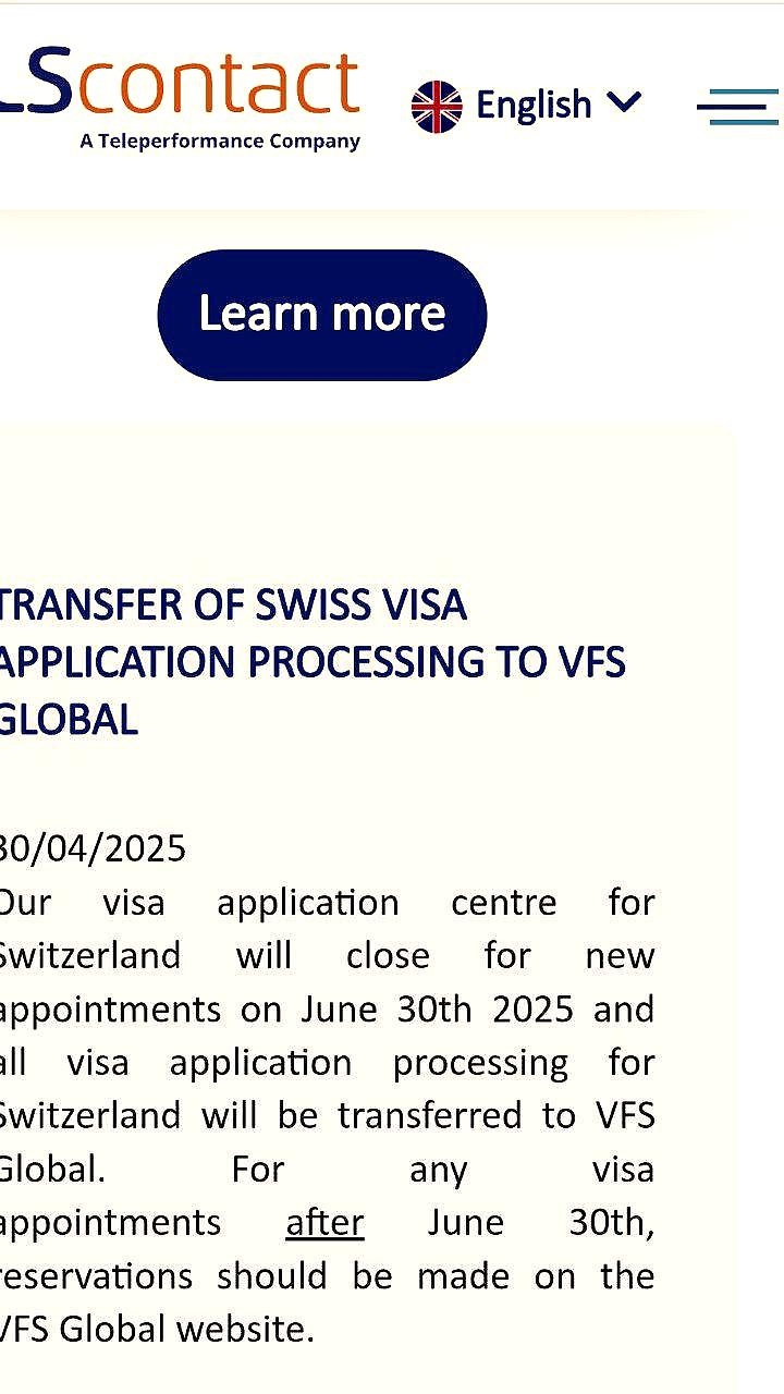 Швейцария меняет оператора визовых услуг в России на VFS Global с 30 июня