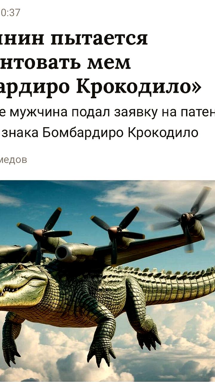 Обнинский предприниматель подал заявку на бренд «Бомбардиро Крокодило»