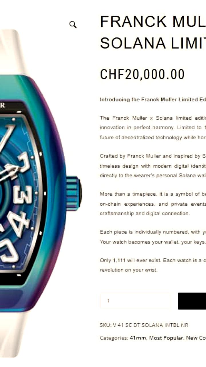 Franck Muller запускает лимитированную серию часов, посвящённую Solana
