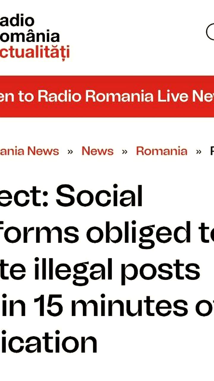 Румыния вводит закон об обязательном удалении опасных сообщений в соцсетях за 15 минут