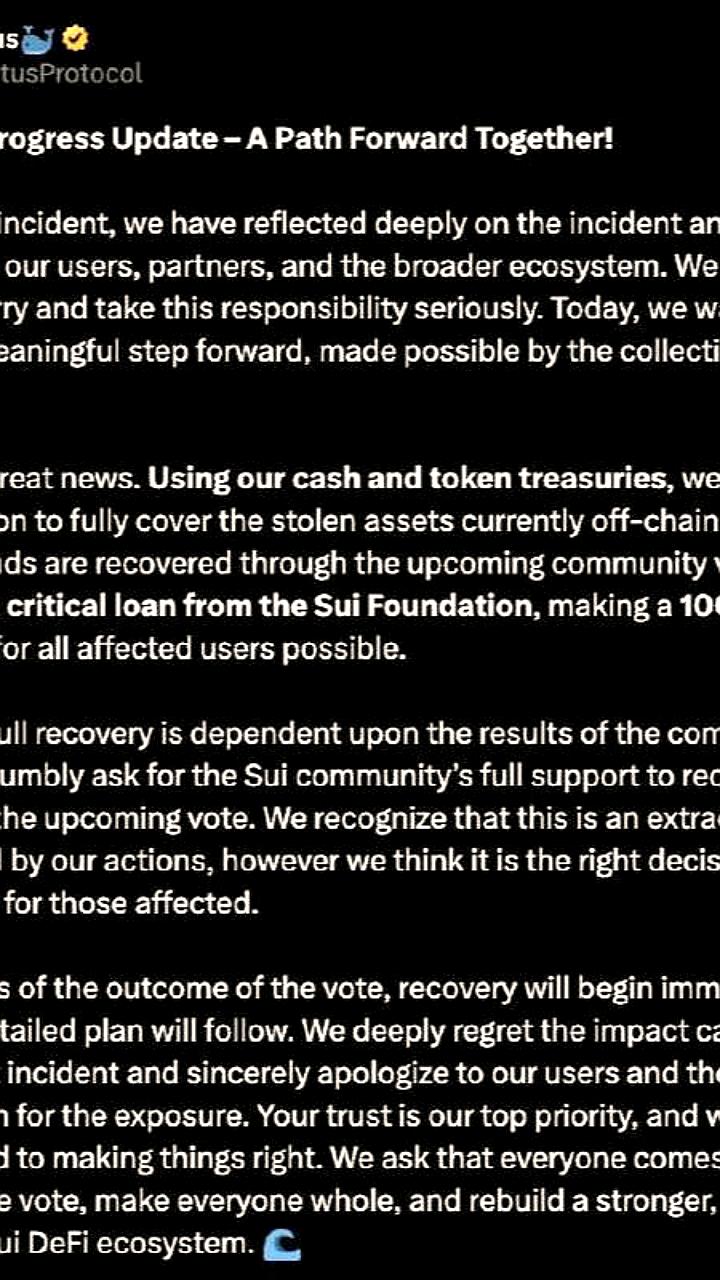 Cetus и Sui Foundation запускают план по полному возмещению потерь пользователей