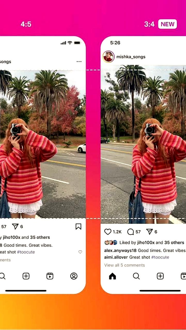 Instagram обновляет поддержку формата фото 3:4 для всех публикаций