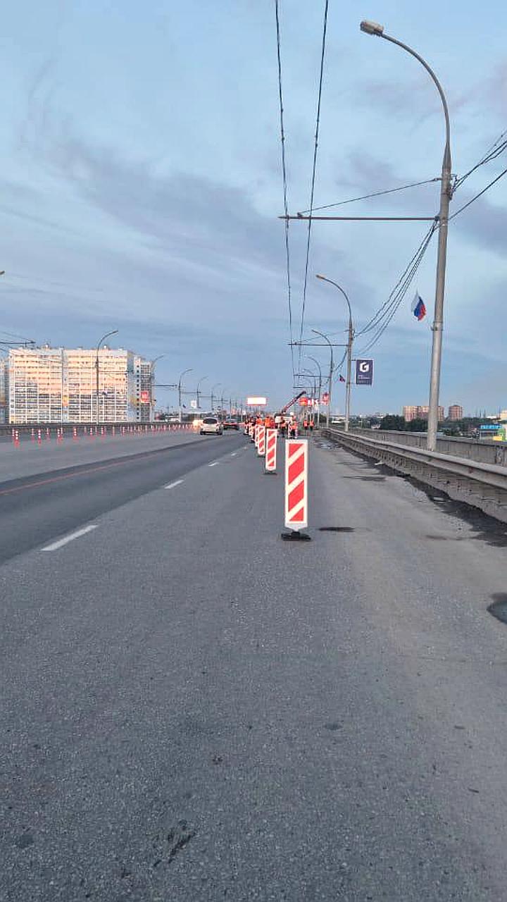 На Димитровском мосту в Новосибирске введено реверсивное движение