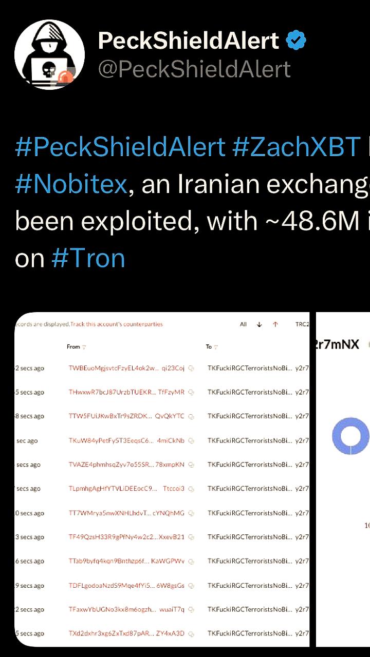 Иранская криптобиржа Nobitex пострадала от взлома на 48,65 миллиона долларов