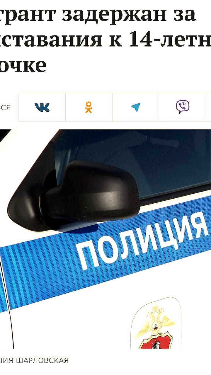 Мигрант задержан за попытку нападения на девочку в Москве