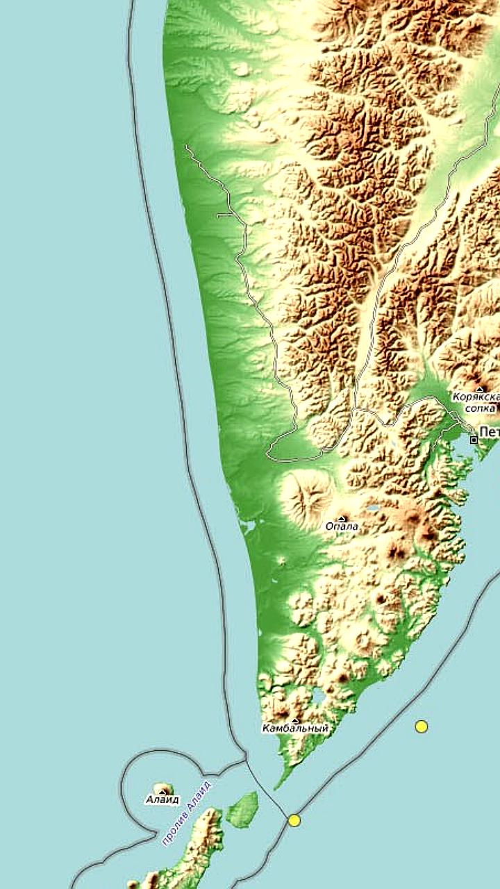 Землетрясение магнитудой 5.0 зафиксировано у берегов Камчатки