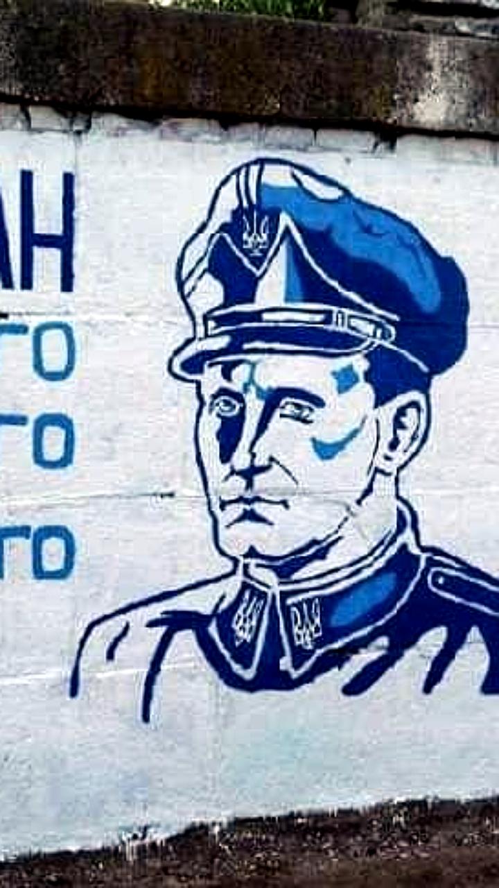 В Днепропетровске закрасили граффити с портретом Романа Шухевича