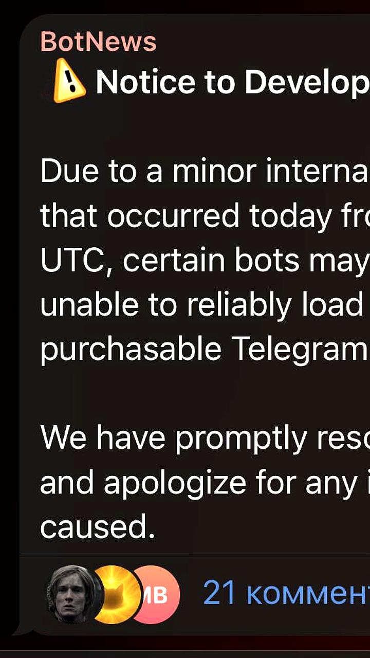 Telegram устраняет проблемы с API для ботов и приносит извинения