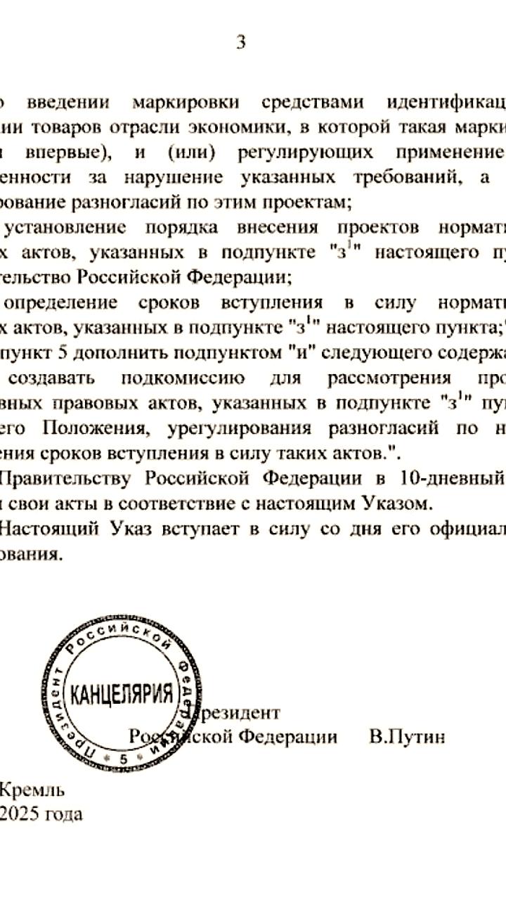 Путин утвердил новый порядок маркировки товаров в условиях санкций
