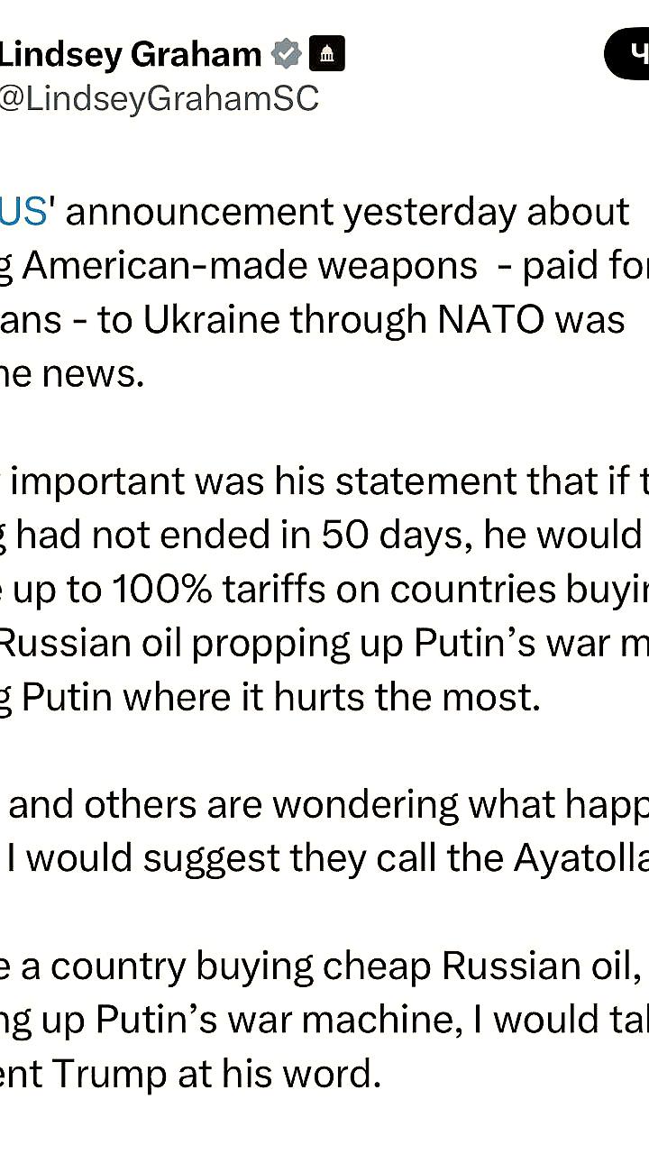 Сенатор Грэм предупреждает Путина о возможных последствиях игнорирования ультиматума Трампа