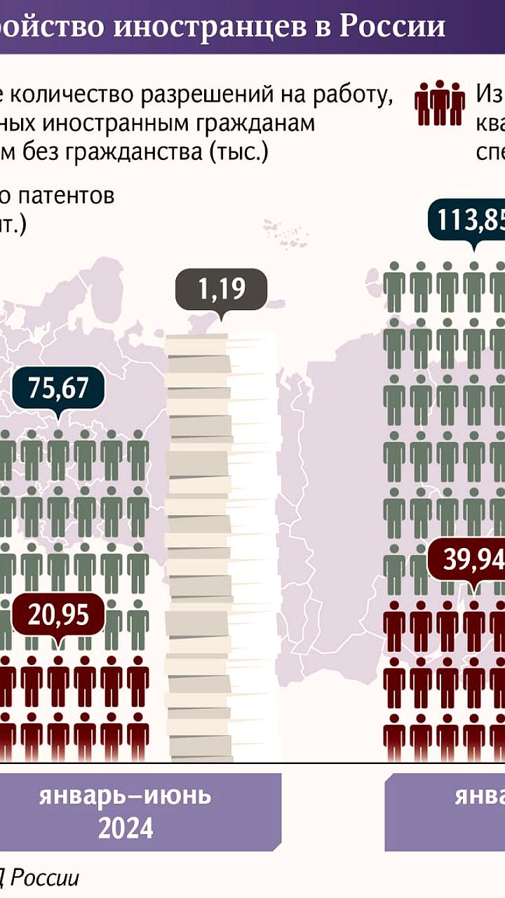 Рост числа разрешений на работу для иностранных специалистов в России в 2025 году