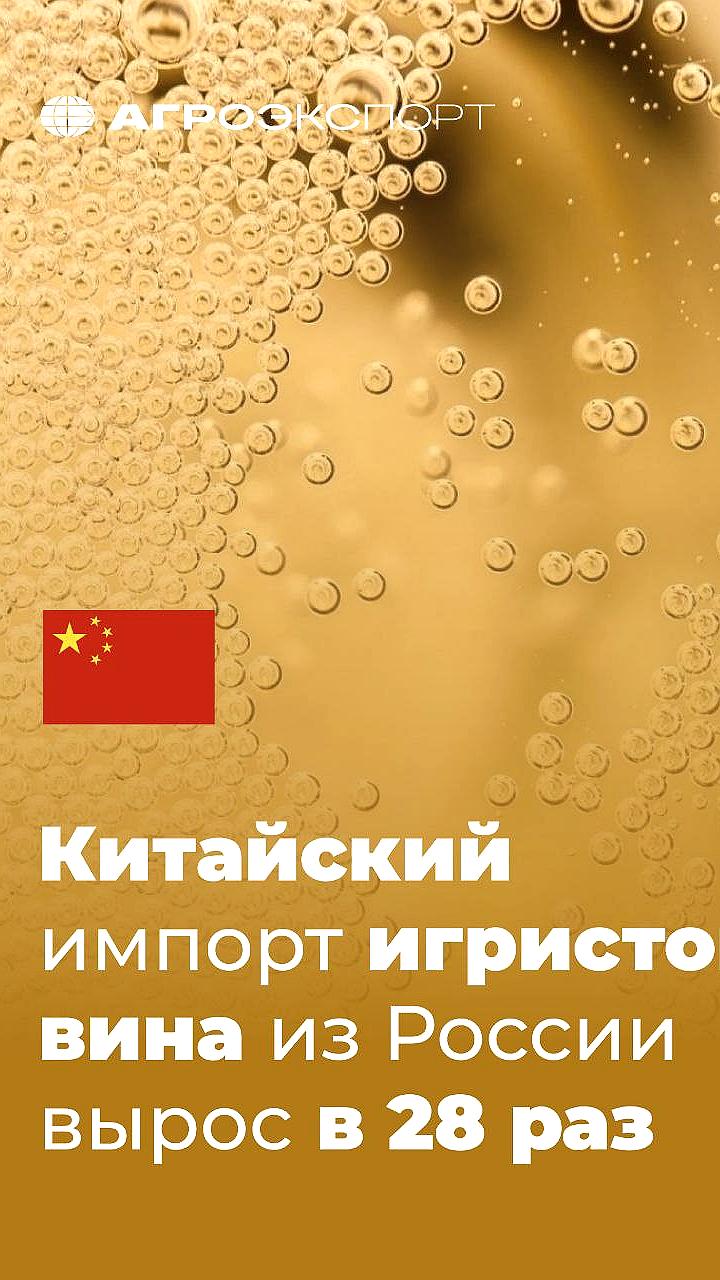 Китай увеличил импорт игристого вина из России в 28 раз в первом полугодии 2025 года