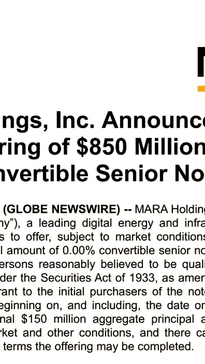 MARA Holdings планирует привлечь до $1 млрд для покупки биткоина