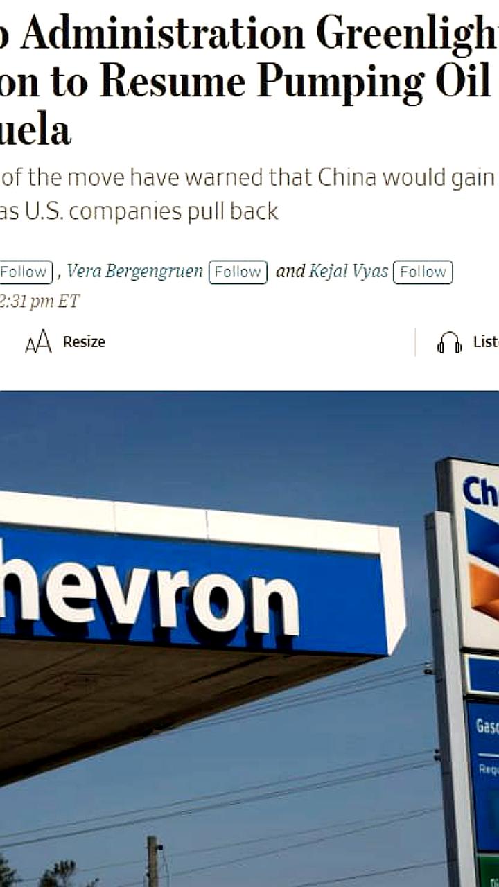 Трамп одобрил Chevron возобновление добычи нефти в Венесуэле
