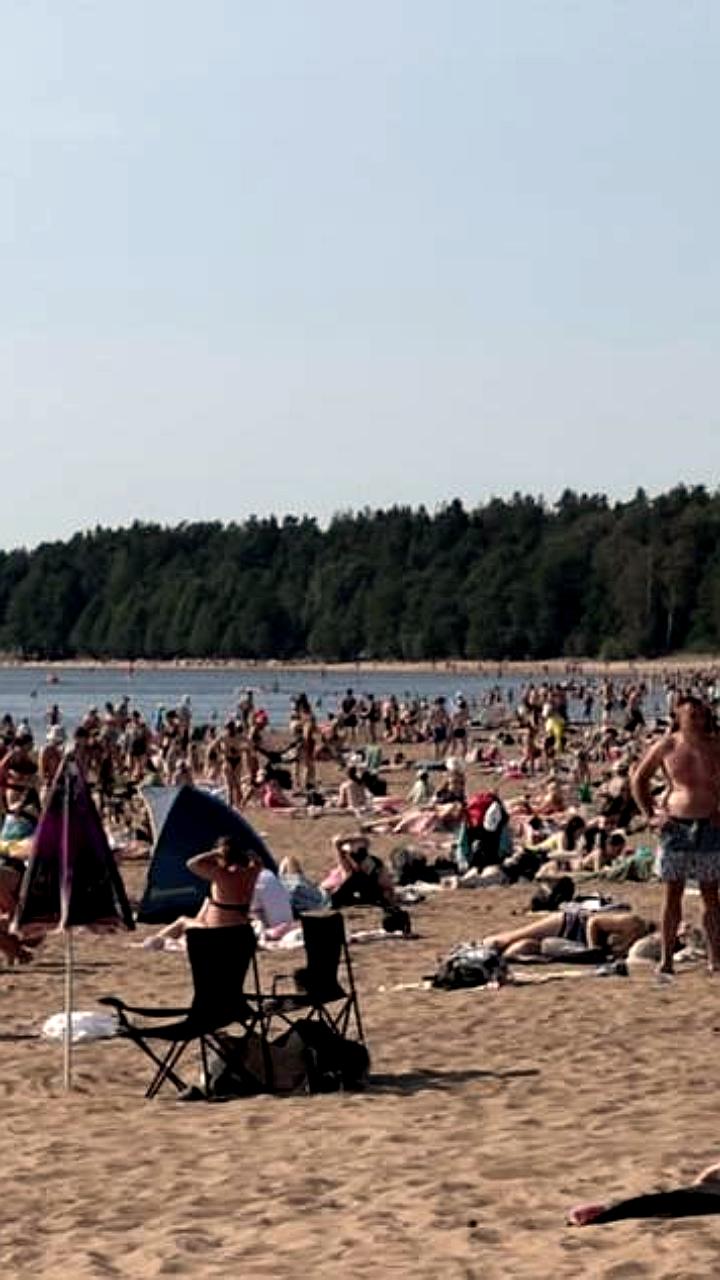Рекордное количество посетителей на пляже «Ласковый» в Петербурге