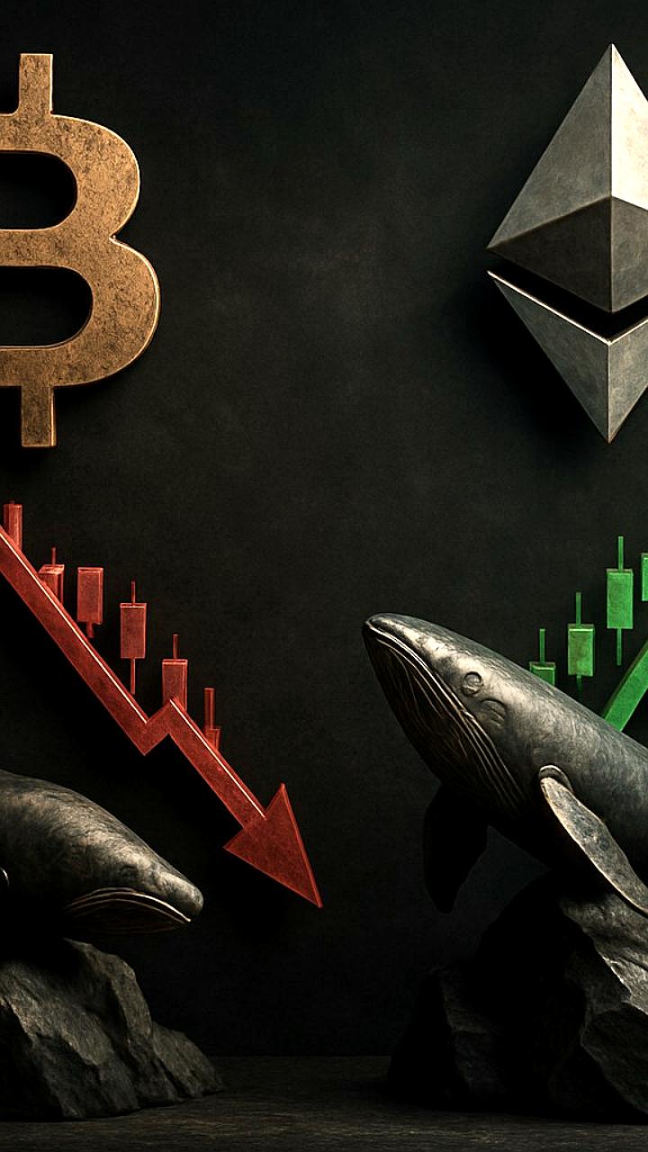 Изменения в кошельках Bitcoin и Ethereum: снижение и рост соответственно