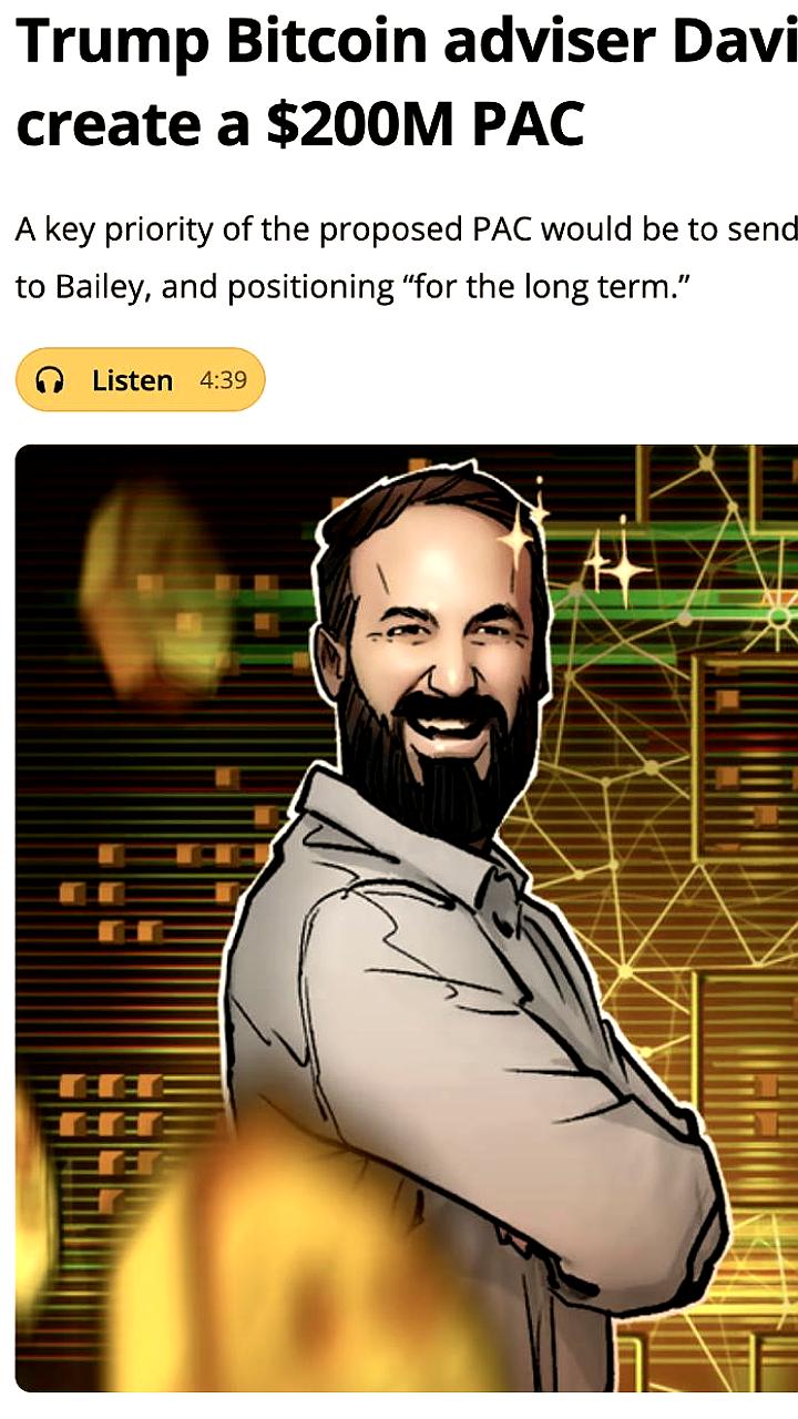 Советник Трампа Дэвид Бейли запускает PAC для продвижения Биткоина