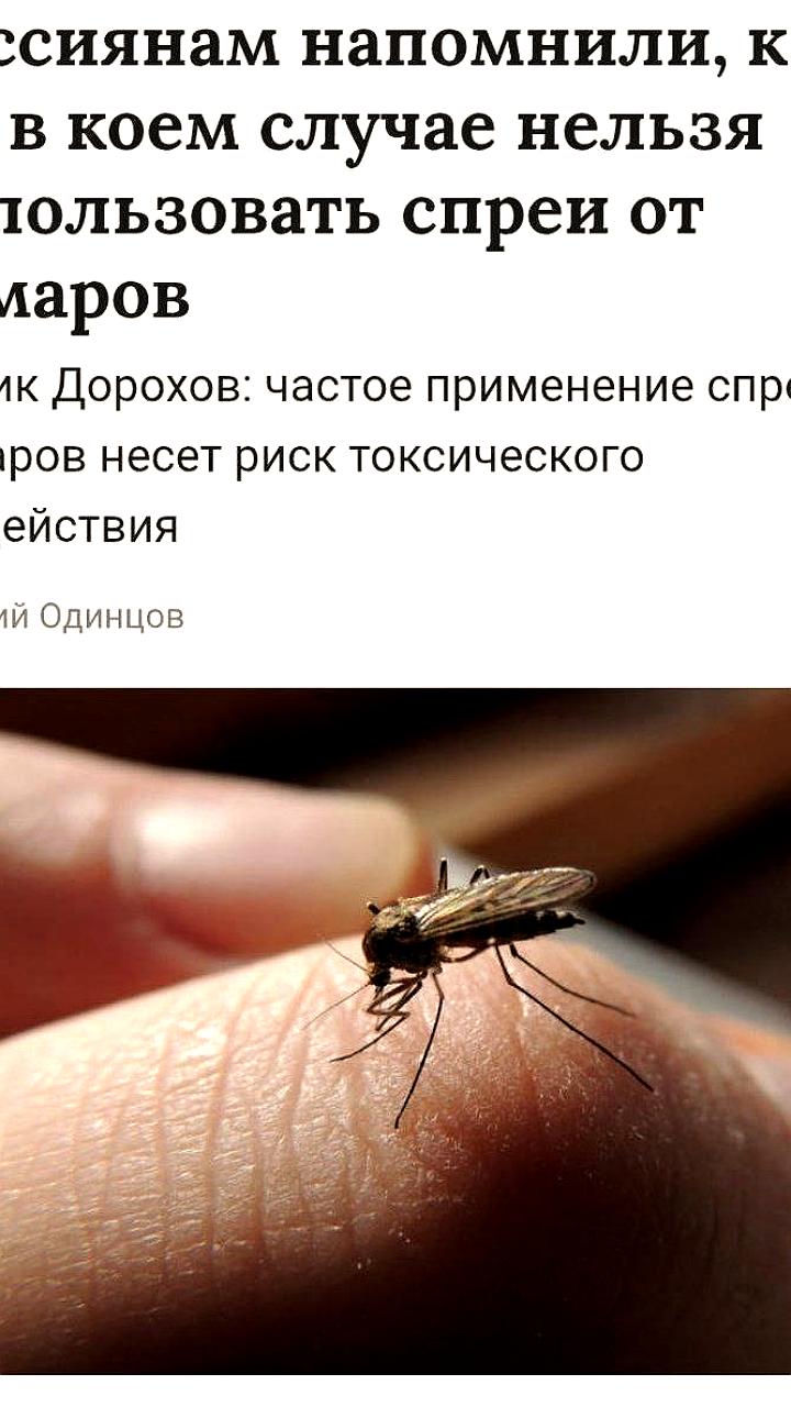 Эксперты предупреждают о рисках использования спреев от комаров
