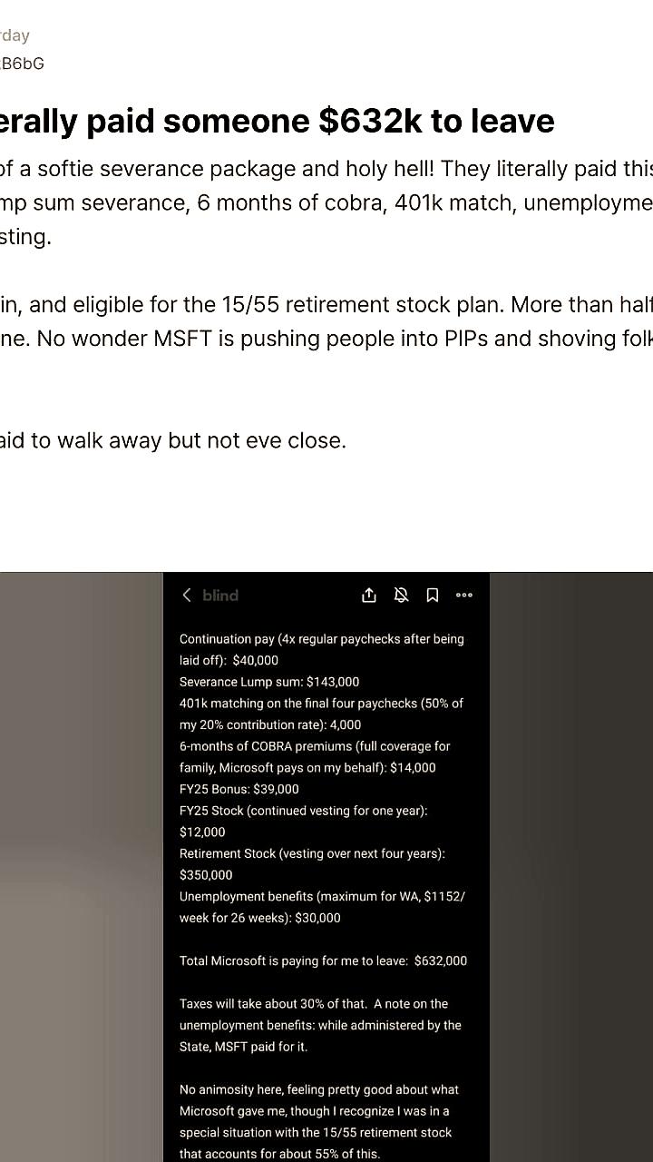 Microsoft выплатила 632 000 долларов бывшему сотруднику за 24 года работы