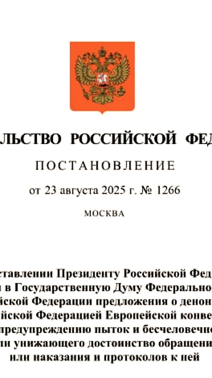 Мишустин инициирует денонсацию конвенции по предупреждению пыток