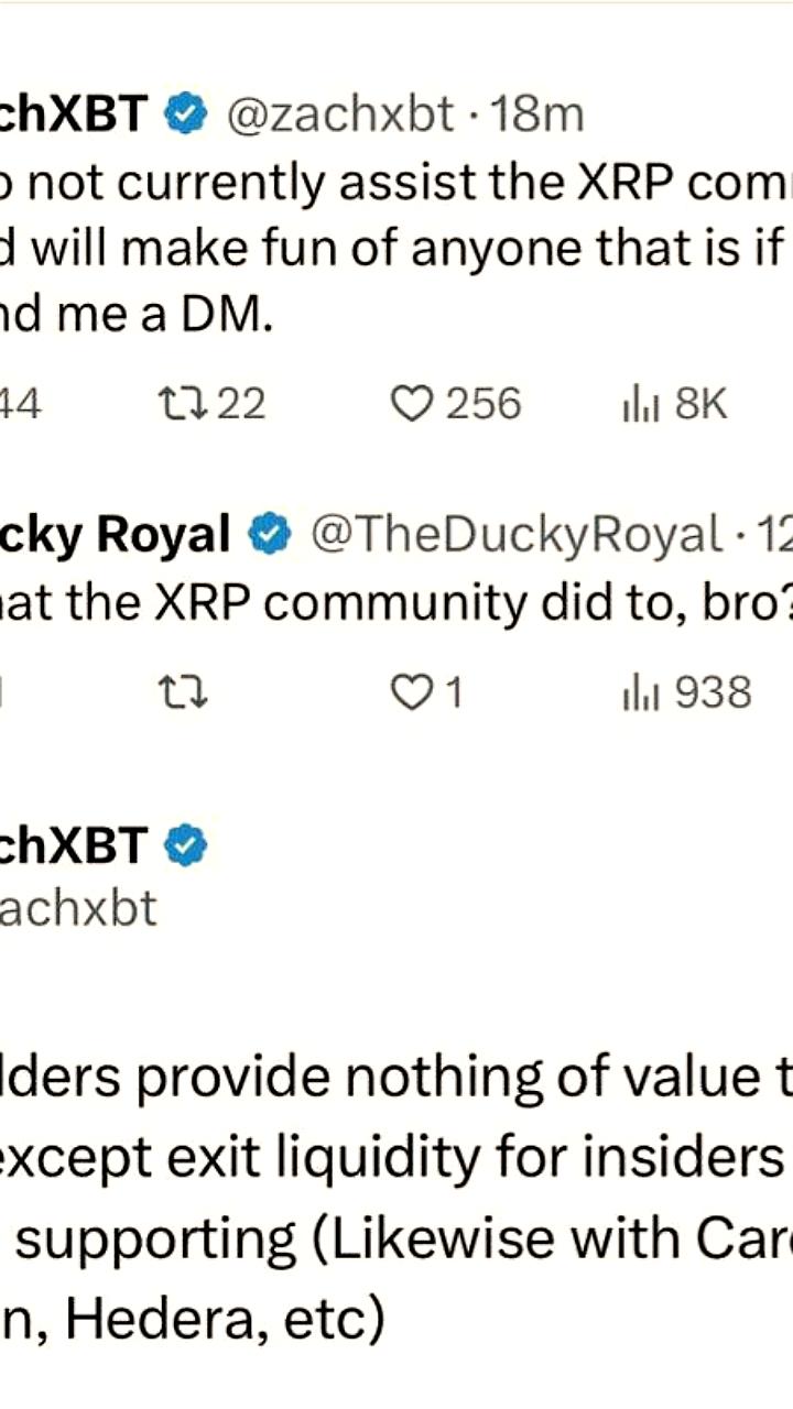 ZachXBT критикует холдеров Ripple и сравнивает модель с финансовой пирамидой