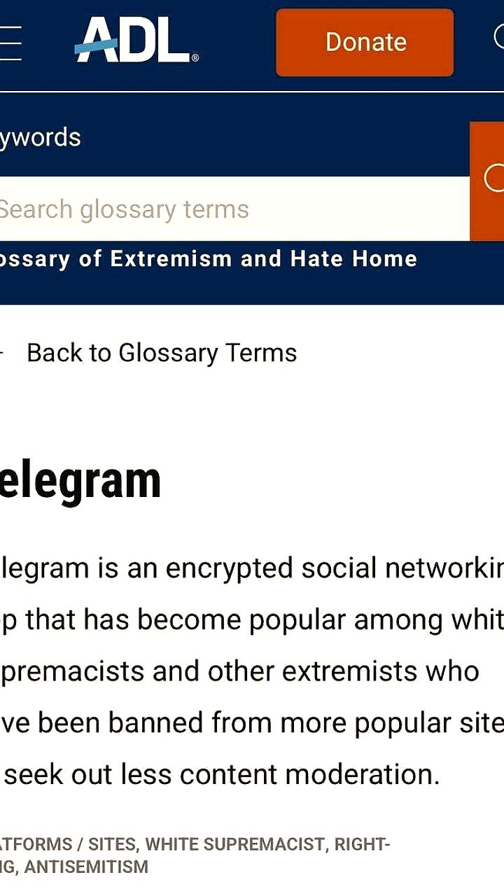 ADL называет Telegram хейтерской платформой для экстремистов