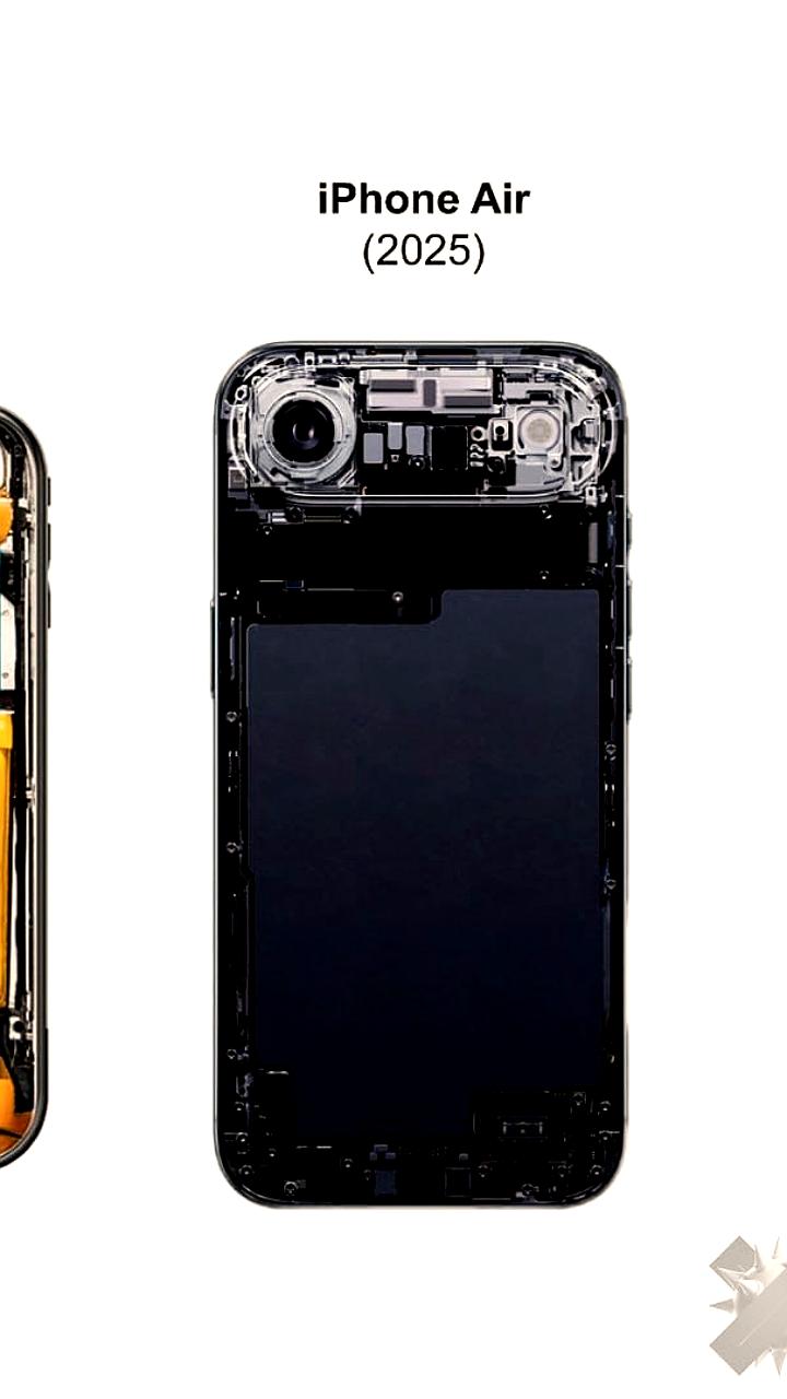 Сравнение внутренностей первого iPhone и iPhone Air: эволюция технологий за 18 лет