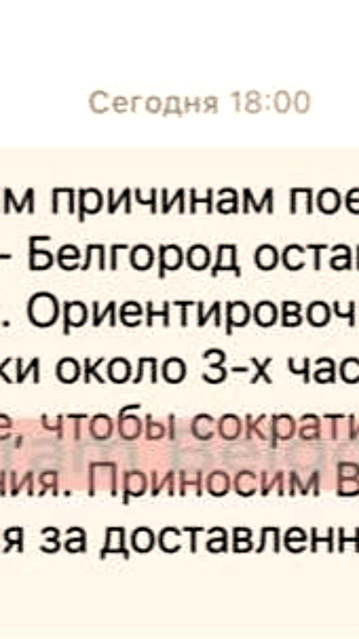 Задержка поезда 741 Москва-Белгород на станции Змиёвка из-за технических проблем