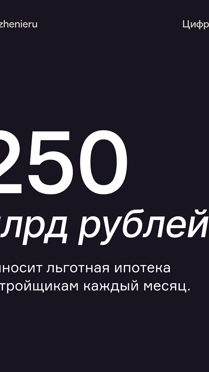 Льготная ипотека обеспечивает застройщиков 250 млрд рублей в месяц