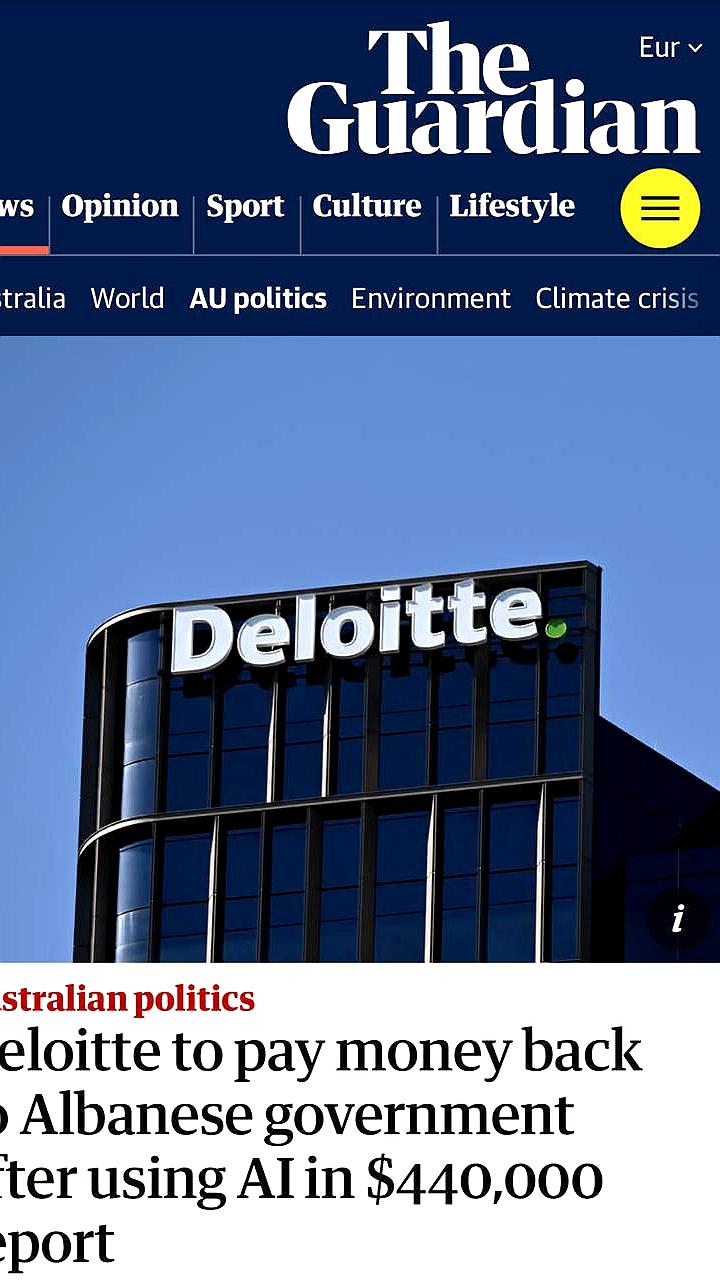 Deloitte возвращает деньги Австралии после ошибок в отчете с использованием ИИ