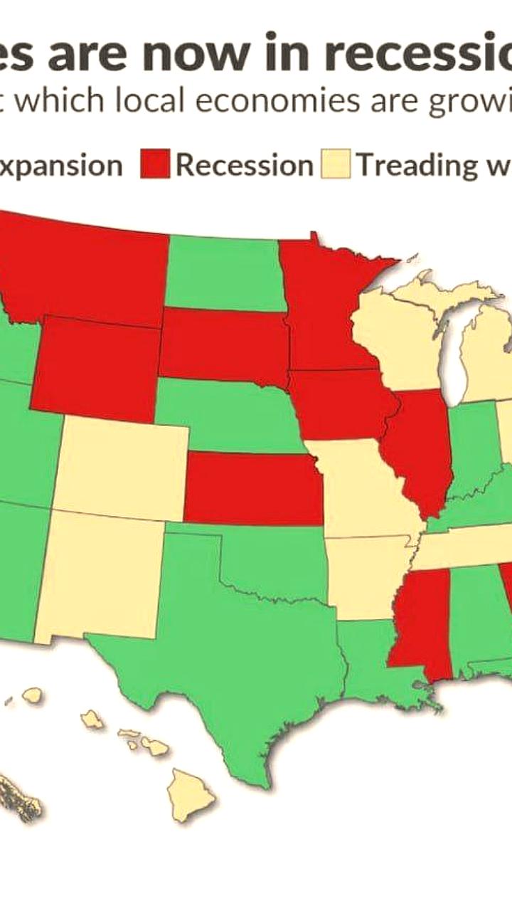 22 штата США официально в рецессии по данным Moody's Analytics