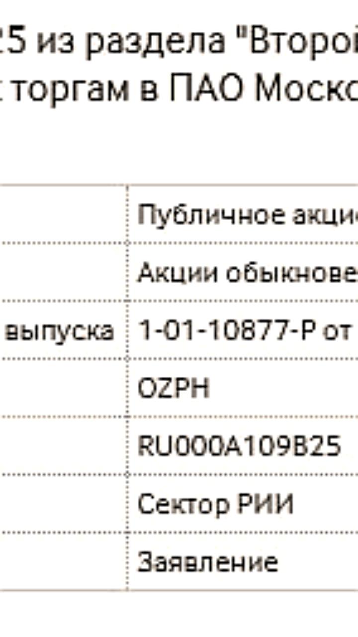 Озон Фармацевтики повышает уровень листинга на Мосбирже