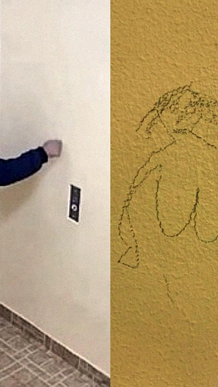 Курьер-мигрант стал художником в подъезде Краснодара