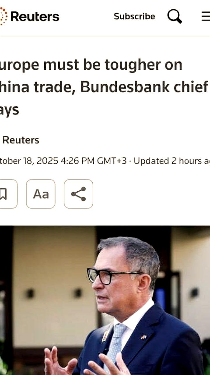 Президент Бундесбанка призывает Европу к активным действиям в торговле с Китаем