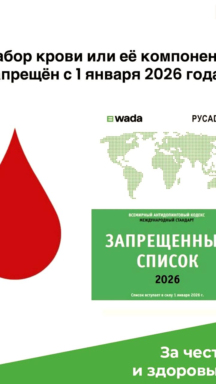 Изменения в Запрещённом списке для спортсменов вступят в силу с 2026 года