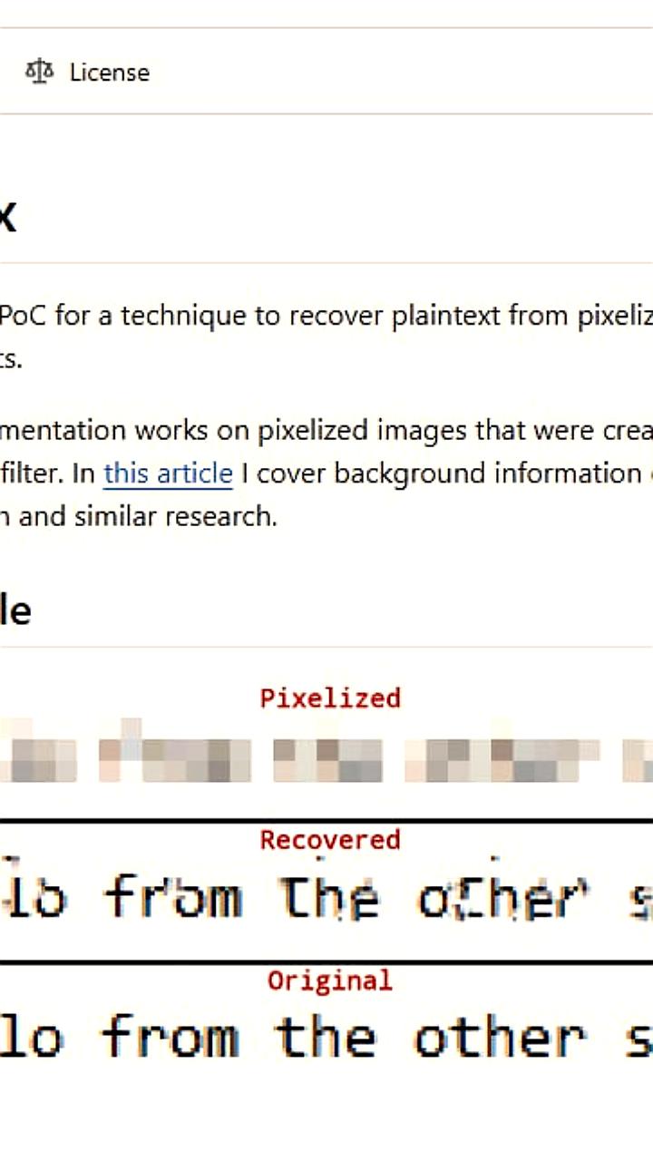 Новая бесплатная тулза Depixelization восстанавливает текст из скриншотов