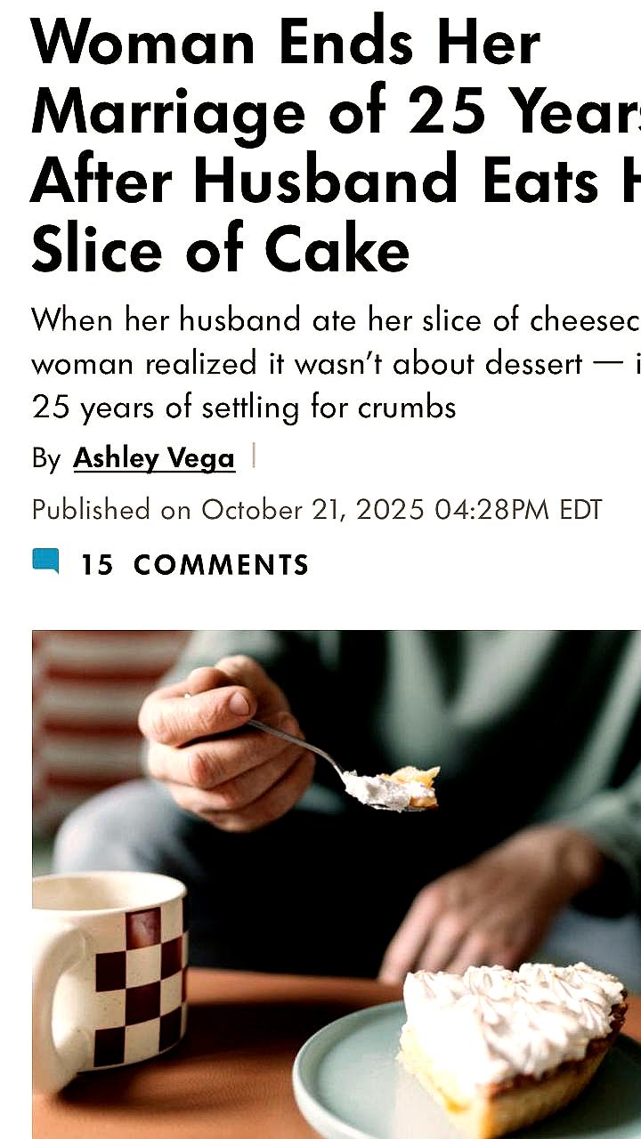 Женщина подала на развод после 25 лет брака из-за съеденного торта