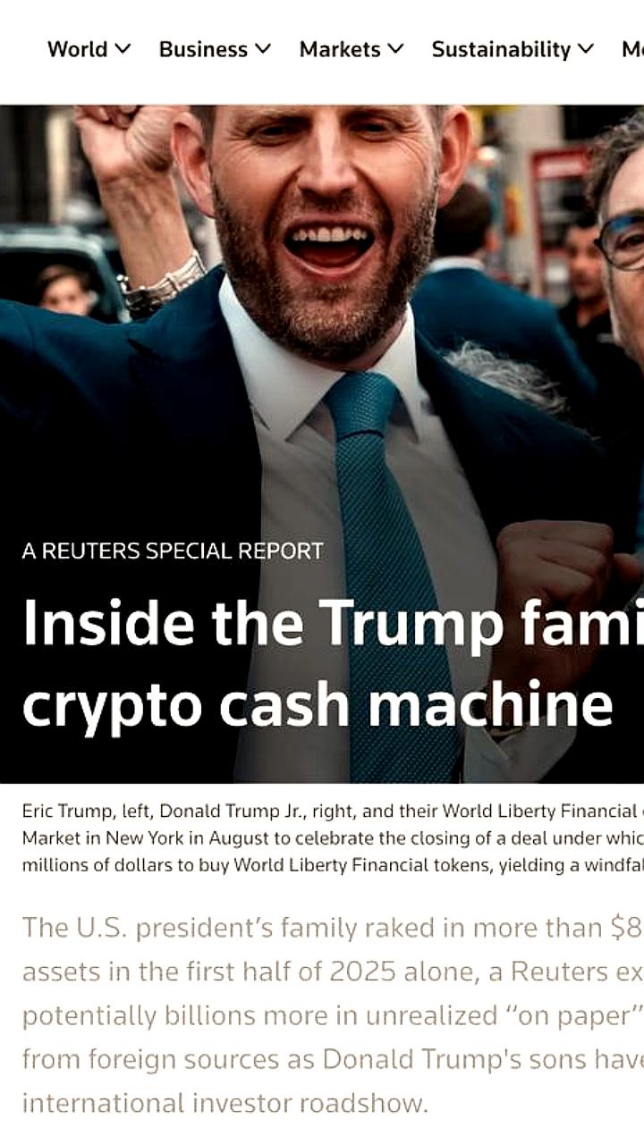 Семья Трампа увеличила доход от криптоактивов до 864 млн долларов за полгода